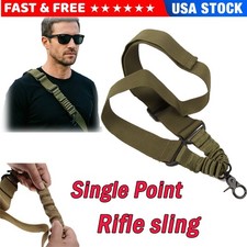 1/2PCS Tactical One Single Point Sling Adjustable Bungee Rifle Sling Strap Green