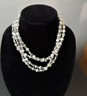 Vintage Marvella Silver Tone  White and Clear Beaded Multi Strand Necklace — photo 2