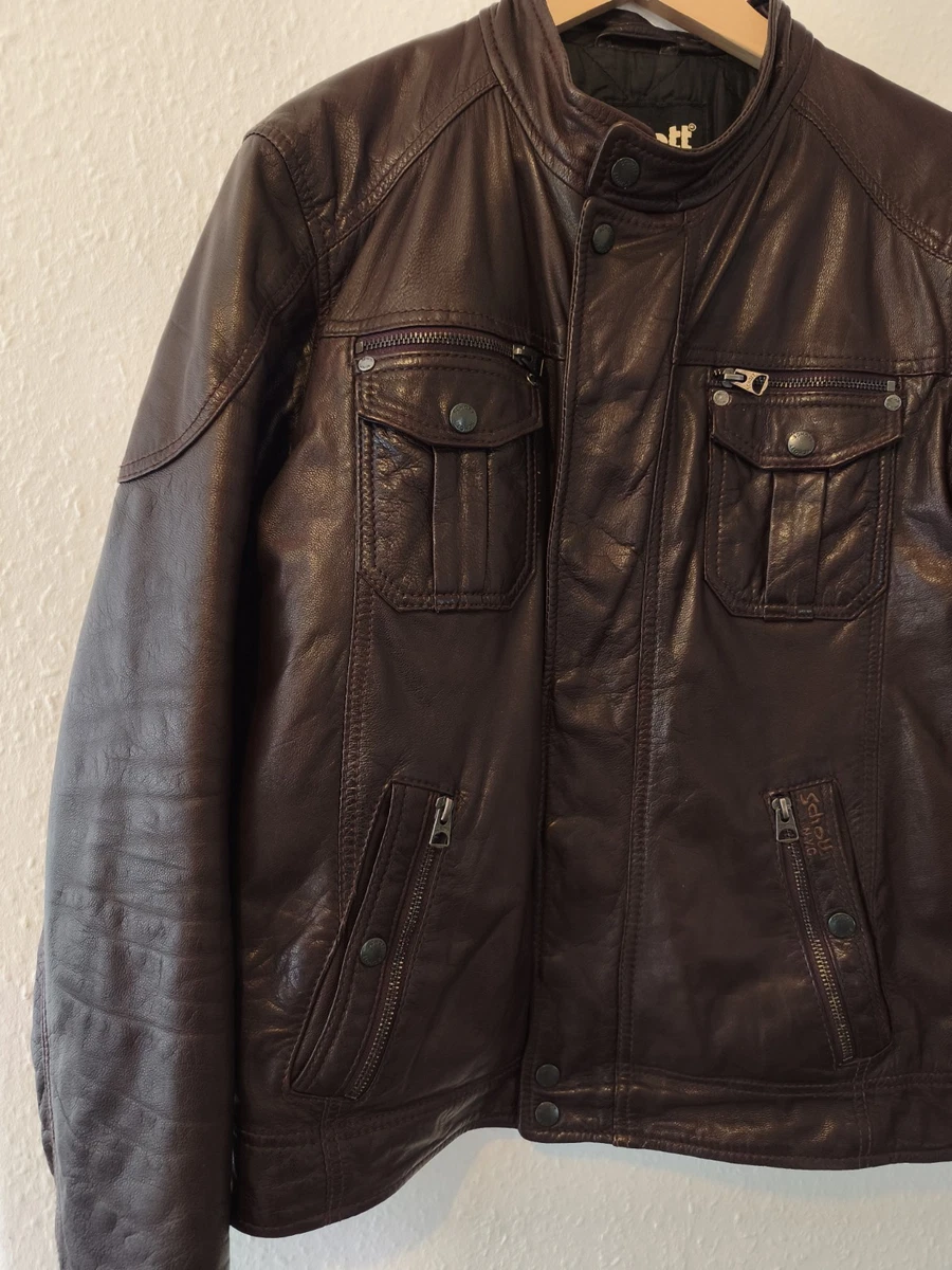 Chaqueta de Cuero Schott NYC Café Racer Años 90 De Colección Oxblood CHAMP IDN 6875 M