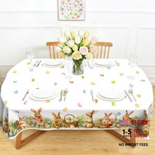 Spring Easter Tablecloth - Oval 84" x 60" - Spring Easter Tablecloth-02