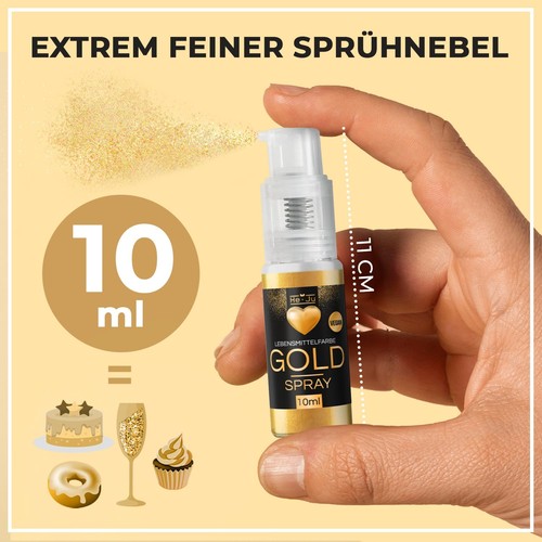 Lebensmittelfarbe Gold Spray 10G Goldpulver Essbar Vegan Und E171 Frei Essbarer  - Bild 6 von 11