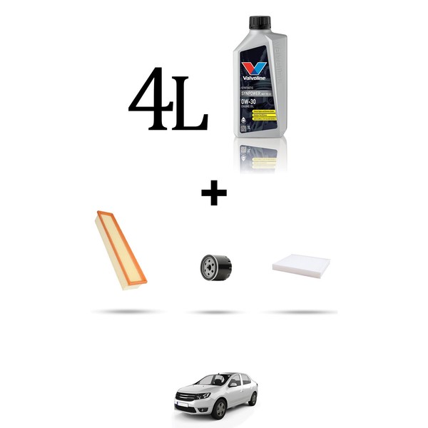Hoffcar Service Kit 3 Filter Und 4L ÖL FüR Dacia Logan II 1.2 16V 55KW Ab 201-image