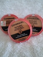 3~COVERGIRL OUTLAST EXTREME WEAR PRESSED POWDER 862 NATURAL TAN~ Imperfections!!