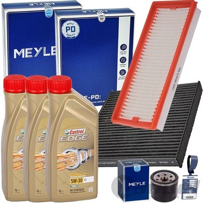 MEYLE FILTERSET INSPEKTIONSPAKET+CASTROL 5W30 für SMART 451 FORTWO COUPE CABRIO