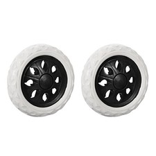 2 Pcs 6.5 Inch Dia Rubber Wheel SHOPPING CART TROLLEY Black Wheel Replacement