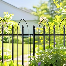 Metal Garden Fence Panels 61cm H x 61cm W 5-Pack (Total 3m) Rustproof...