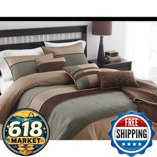 Riverbrook Home Lexia Queen Size Comforter Set Brown Multi 7 Pc