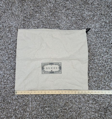 Authentischer Gucci Staubbeutel 22” x 19” beige Handtasche Aufbewahrung Abdeckung Kordelzug Logo - Bild 4 von 5