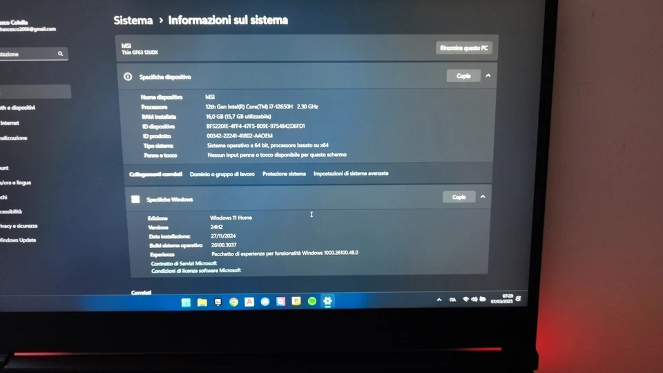 PC Portatile Gaming MSI GF63 thin 11SC USATO PERFETTE CONDIZIONI - Immagine 3 di 3