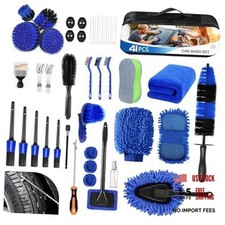 41pcs Professional Car Detailing Kit Car Wash Kit With Portable Handbag Blue 41pcs Professional Car Detailing Kit Car Wash Kit With Portable Handbag Blue
