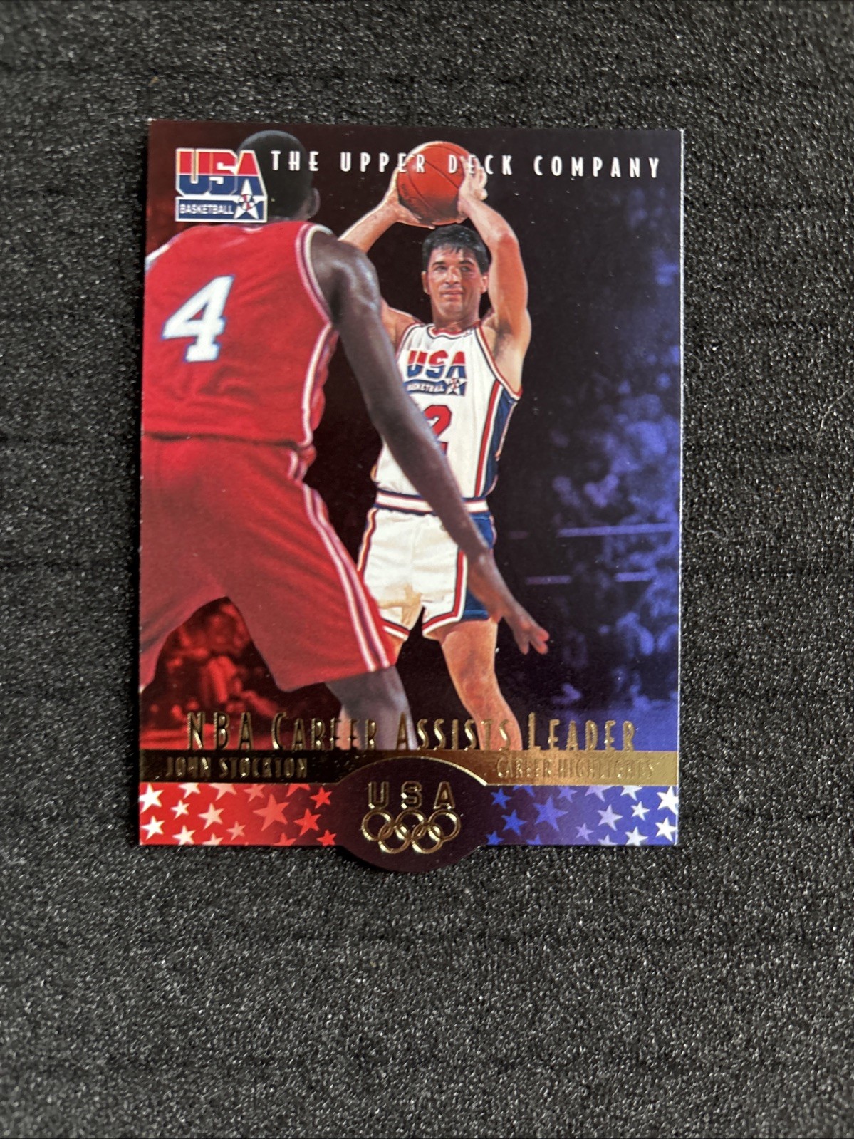 1996 Upper Deck USA Basketball Deluxe Gold Edition - John Stockton #38