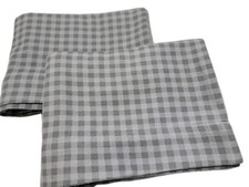 Set Of 2 Two Tone Grey Checked Flannel PillowCases. 20 X 30 Standard/queen