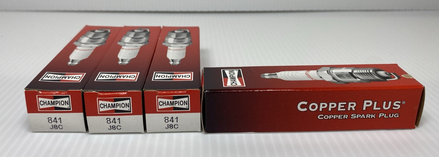 Lot of 4 Champion Copper Plus Spark Plugs 841 J8C