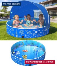 FizZeal Kiddie Pool with Canopy, 51in Foldable Toddler Pool ,Pop Up Baby Pool