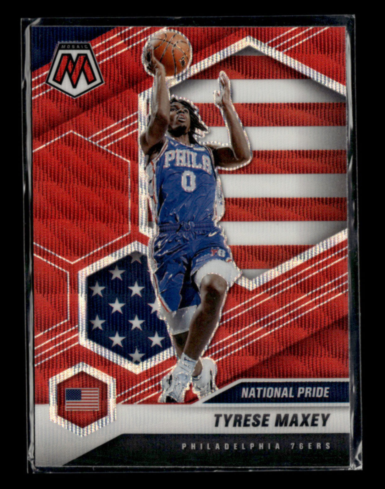 Tyrese Maxey 2020-21 Panini Mosaic Basketball National Pride Red Wave [jm32
