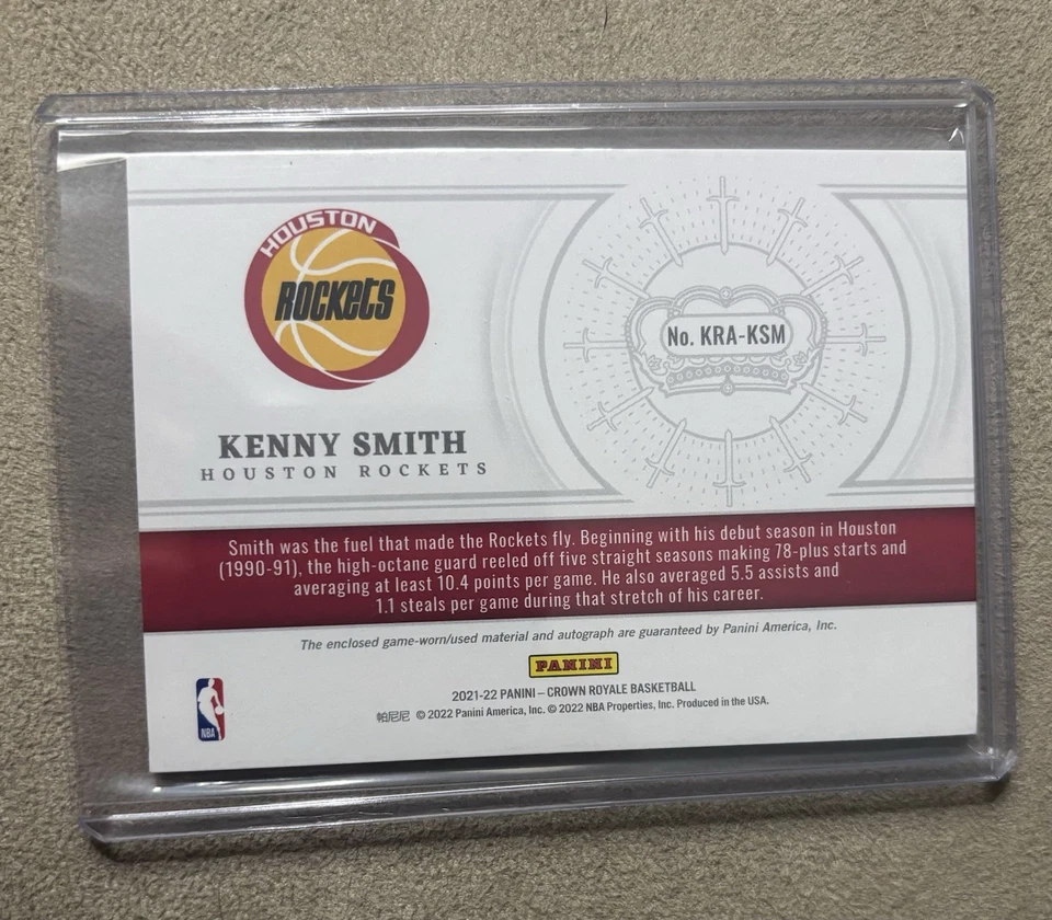 Kenny Smith Crown Royale Knights Mesa Redonda Jersey Tarjeta Automática Foto 3 de 3