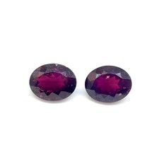 2 Pcs Natural Rhodolite Garnet 10x8x5mm Oval Cut Loose Untreated Gemstones Lot