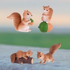  4 Pcs Mouse Squirrel Ornaments Animals Figurines Toy Craft Decoration