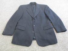 Vintage Burberrys Blazer Mens Gray Wool Herringbone 3 Button Sport Coat 90s