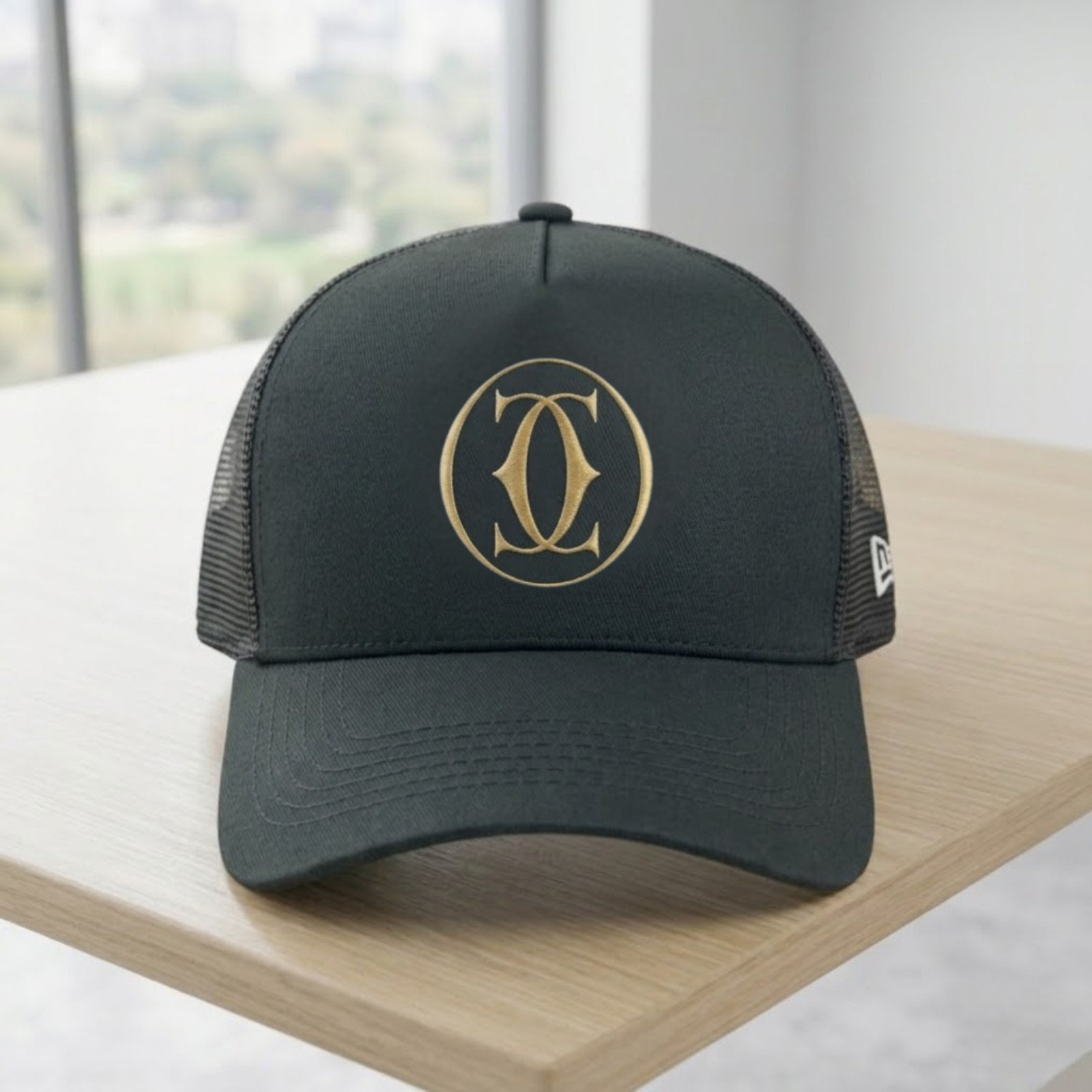 Cartier Gold Logo Embroidered Mesh Hat Black Trucker Cap Adjustable Cap