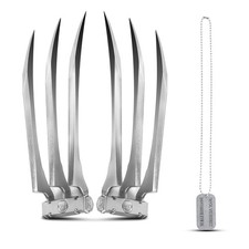 Wolverine Claws for Adults, Silver Wolf Claws Halloween Cosplay Props, Set of 2