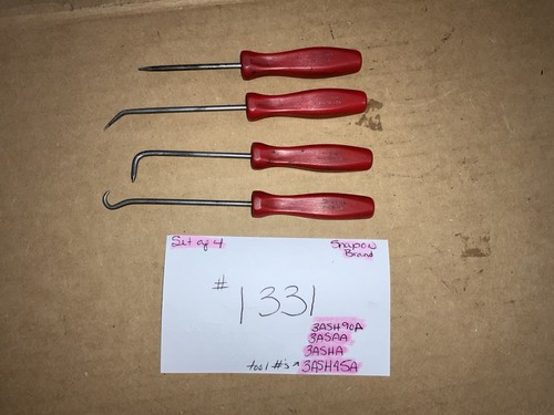 vintage Snap-on Tools USA 3ASH45A, 3ASHA, 3ASAA, 3ASH90A Set Of 4pcs Red Handle - Picture 1 of 8