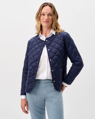 NWT JOHNNIE-O $178 WOMEN'S SANDY QUILTED JACKET IN NAVY SZ L LARGE