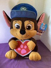 B103-Nickelodeon PAW Patrol Chase 10 Inch Plush Toy With Heart New With Tags