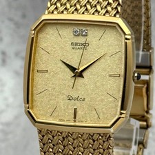 SEIKO Dolce 9521-5210 1984 Gold Diamant Quarz 27,1 mm Herrenuhr