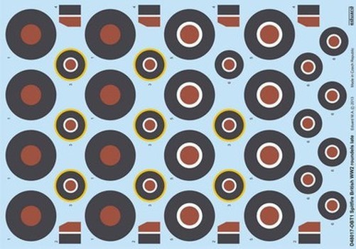 Eduard D48017 1/48 Decal Spitfire British WWII Roundels Late