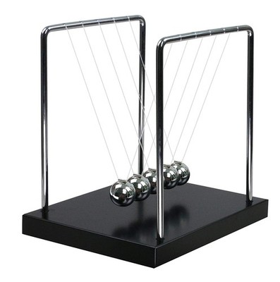 Newton's Cradle with 7balls 9inch Wooden 5.51 x 5.12 x 4.45 inches, Black
