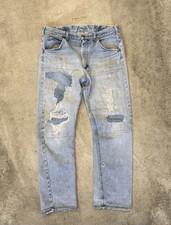Vintage 1960s Lee Riders Repaired Denim Jeans Size 36x30