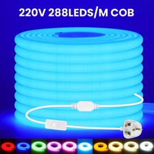 Neon COB LED Strip Lights 220V Flexible 288LEDs/m Lights IP67 Waterproof Outdoor