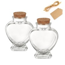 WHJY 2 pack 5oz Glass Jars with Cork Lids Decorative Glass Jars with Label Ta...