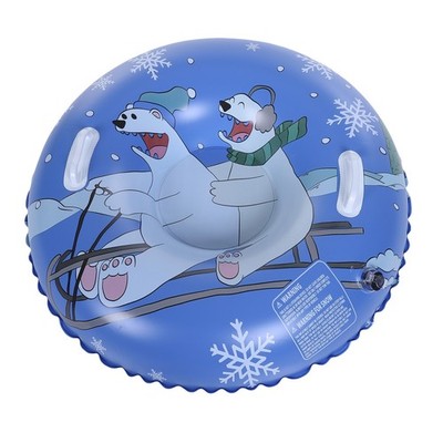36 Inch Inflatable Snow Tube Polar Bear Kids Sled Thickened Bottom with Handles
