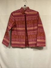 Coldwater Creek Size 6 Long Sleeve Mock Neck Open Blazer Jacket 