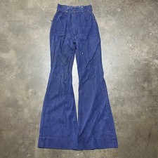 Vintage 60s Wrangler Dark Wash Bell Bottom Jeans 22x32 1960s True Vintage