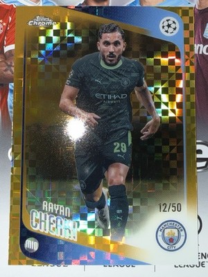 RAYAN CHERKI GOLD X-FRACTOR #12/50 - 2025-26 Topps Chrome UEFA