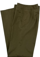 Escada Luxury Cotton Slacks Pants Flat Front Olive Green 36 / 6 Excellent 