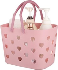 Anyoifax Shower Caddy Pink Portable Storage Basket Organizer Tote with Handle