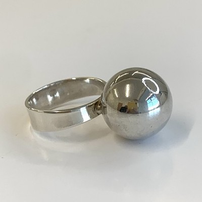 925 Sterling Silber Ring Kugel Kugel schicker minimalistischer Stil - Größe M