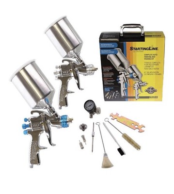 DeVilbiss StartingLine 802343 HVLP Gravity Feed Auto Paint, Primer Spray Gun Kit