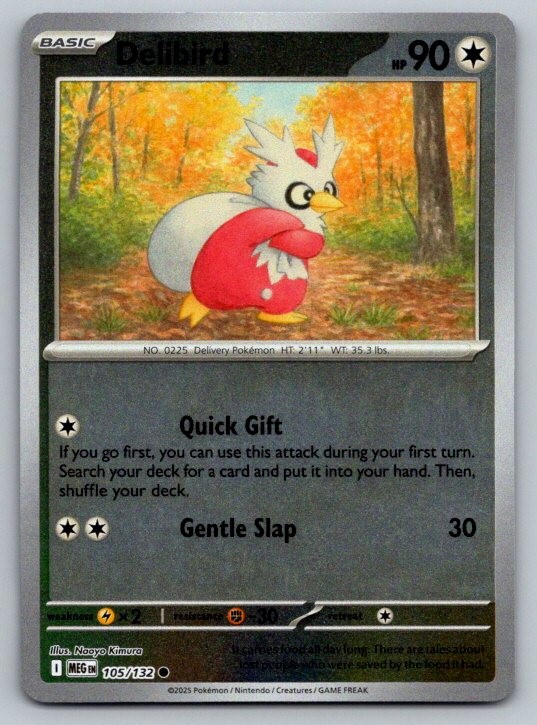 Delibird ME01: Mega Evolution 105/132 NM Reverse Holo