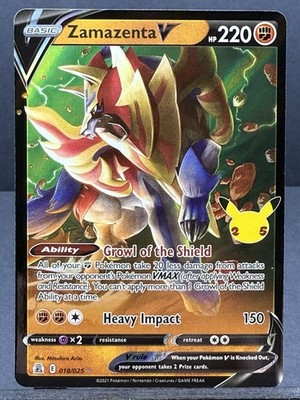 ZAMAZENTA V 018/025 ULTRA HOLO CELEBRATIONS 25TH ANNIVERSARY POKEMON NM
