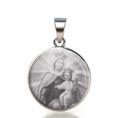 Our Lady Carmel 925 Sterling Silver Pendant Christian Medal