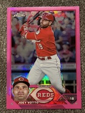 2023 Topps Chrome Baseball Pink Refractor # 190 Joey Votto