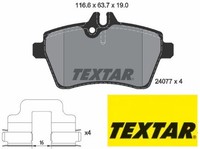 Textar 2407701 Bremsbelagsatz FüR Scheibenbremse Bremsbelagsatz