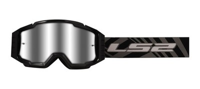 LS2 Charger Pro Iridium Crossbrille MX Motorradbrille Schwarz Silber verspiegelt