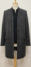 Calvin Klein Women's Plaid Long Blazer Jacket Lined Pockets Open Size 8