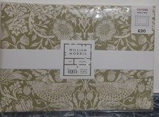 William Morris Strawberry Thief Tonal Olive Green 1x Oxford Pillowcase 50cmx75cm